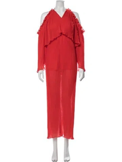 Pre-owned Alice Mccall V-neck Long Dress W/ Tags In Red
