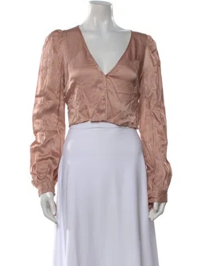 Pre-owned Alice Mccall V-neck Long Sleeve Blouse In Pink