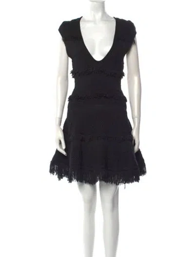 Pre-owned Alice Mccall V-neck Mini Dress In Black