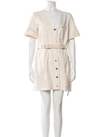 Pre-owned Alice Mccall V-neck Mini Dress In Neutral