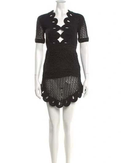 Pre-owned Alice Mccall V-neck Mini Dress W/ Tags In Black