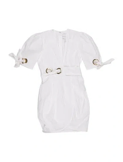 Pre-owned Alice Mccall V-neck Mini Dress In White