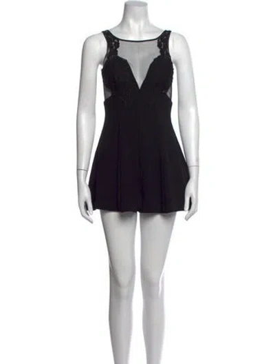 Pre-owned Alice Mccall V-neck Romper In Black