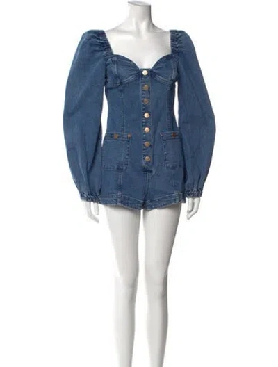 Pre-owned Alice Mccall V-neck Romper In Blue