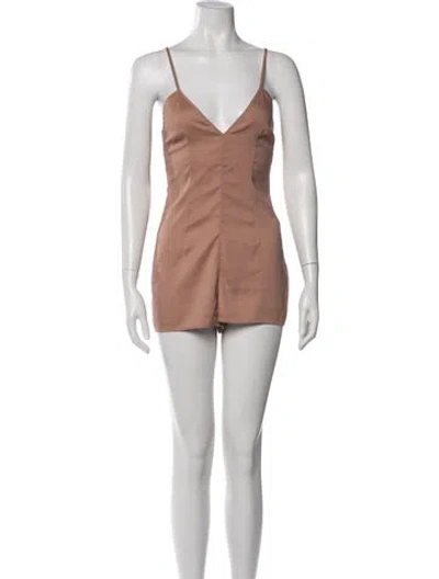 Pre-owned Alice Mccall V-neck Romper In Neutral