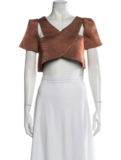 Pre-owned Alice Mccall V-neck Short Sleeve Crop Top W/ Tags In White