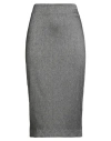 Alice Miller Woman Midi Skirt Black Size 10 Polyester, Viscose, Elastane In Gray