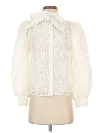 Pre-owned Alice + Olivia 3/4 Sleeve Blouse In Ivory