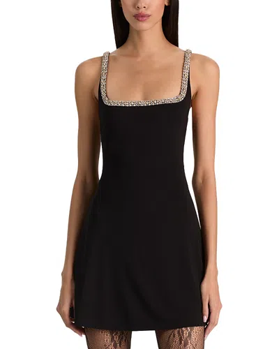 Alice + Olivia Alice And Olivia Julia Embellished Mini Dress In Black
