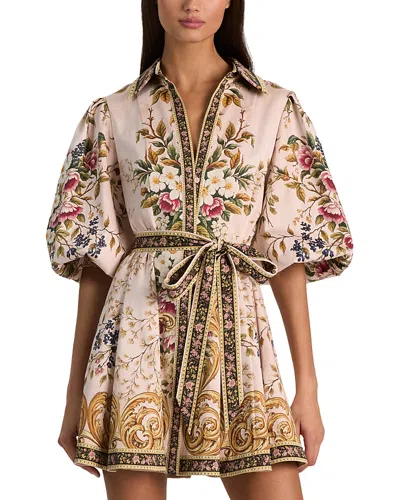 Alice + Olivia Alice And Olivia Lucy Cotton Stretch Mini Shirt Dress In Multi