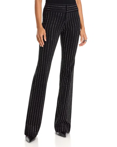 Alice + Olivia Hot Embelleshed Pinstripe Bootcut-leg Jeans In Multi