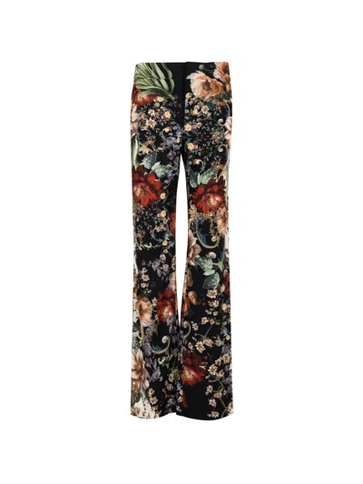 Alice + Olivia Andrew Floral-print Bootcut Trousers In Multi