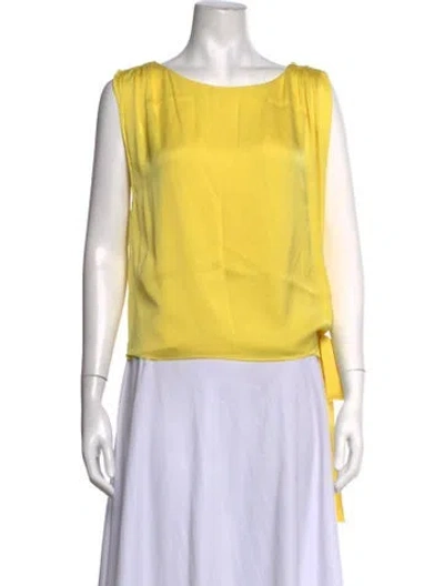 Pre-owned Alice + Olivia Bateau Neckline Sleeveless Tunic In Yellow