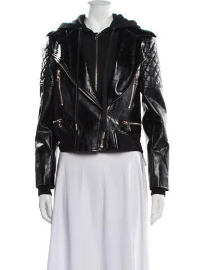 Pre-owned Alice + Olivia Biker Jacket In Black