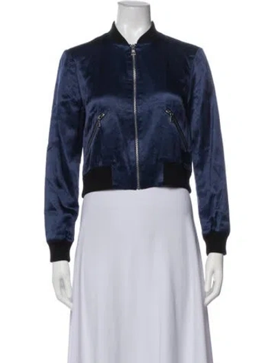 Pre-owned Alice + Olivia Bomber Jacket In Blue