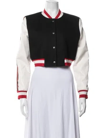 Pre-owned Alice + Olivia Bomber Jacket In White