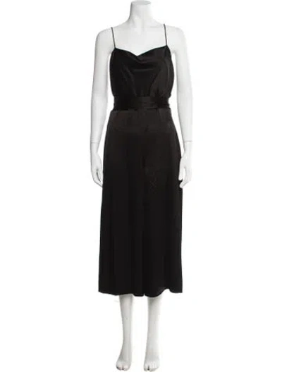 Pre-owned Alice + Olivia Cowl Neck Jumpsuit In Black