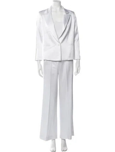 Pre-owned Alice + Olivia Crystal Embellishments Pantsuit In White