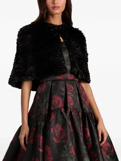 Alice + Olivia Deirdre Faux-fur Capelet In Black