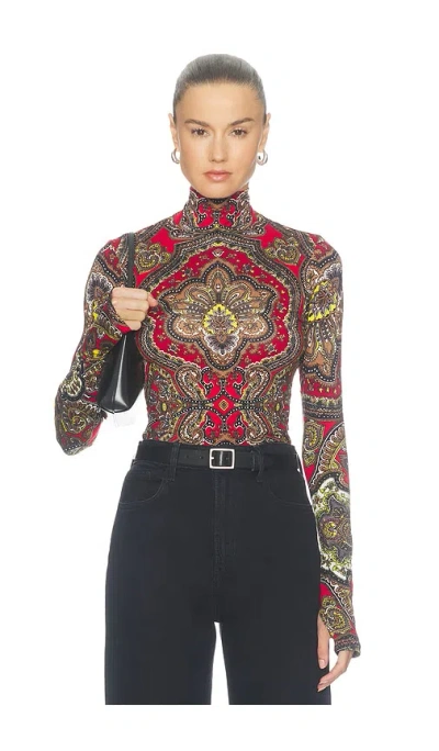 Alice + Olivia Delaina Longsleeve Turtleneck Top In Multi