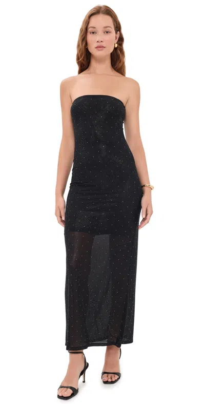 Alice + Olivia Alice And Olivia Delora Embellished Strapless Midi Dress In Black