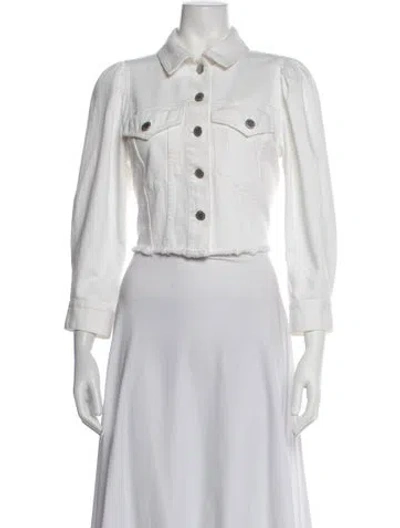 Pre-owned Alice + Olivia Denim Jacket In White
