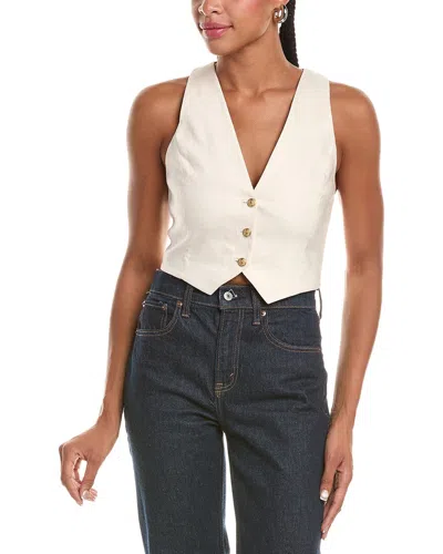 Alice + Olivia Donna Linen-blend Vest In Neutral