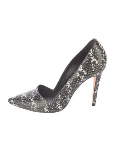 Pre-owned Alice + Olivia Embossed Leather Animal Print Pumps In Multicolor