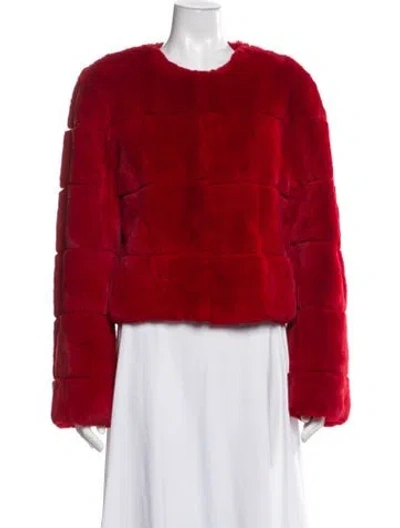 Pre-owned Alice + Olivia Faux Fur Jacket In Red