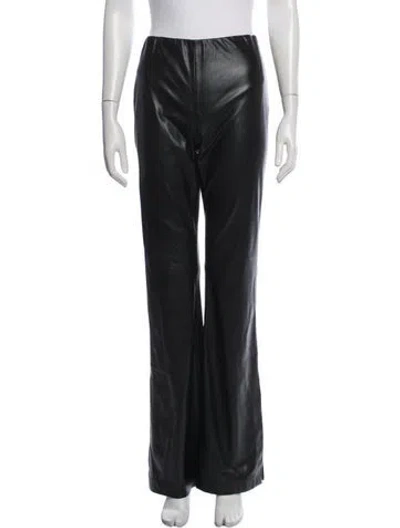 Pre-owned Alice + Olivia Faux Leather Flared Pants In Black