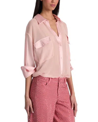 Alice + Olivia Finely Oversized Utility Shirt In Animal Print