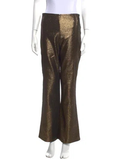 Pre-owned Alice + Olivia Flared Pants In Gold/metallic