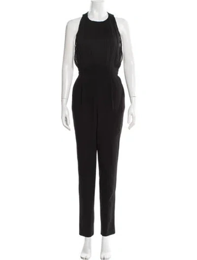 Pre-owned Alice + Olivia Halterneck Jumpsuit In Black