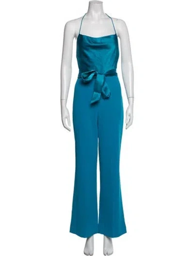 Pre-owned Alice + Olivia Halterneck Jumpsuit In Blue