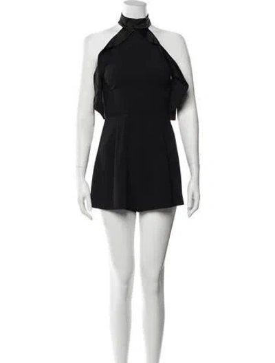 Pre-owned Alice + Olivia Halterneck Romper W/ Tags In Black