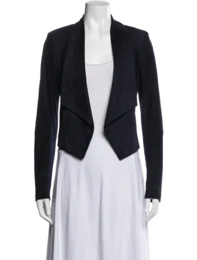 Pre-owned Alice + Olivia Leather Blazer In Blue