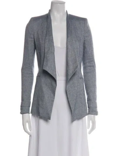 Pre-owned Alice + Olivia Linen Blazer In Blue