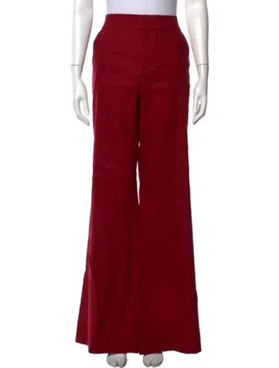 Pre-owned Alice + Olivia Linen Flared Pants In Red
