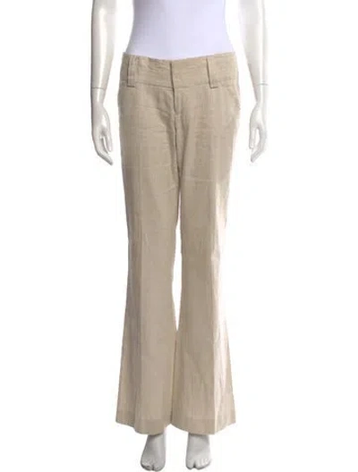 Pre-owned Alice + Olivia Linen Flared Pants In Grey