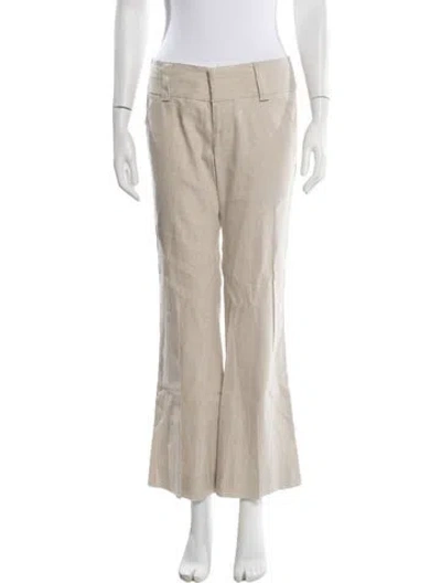 Pre-owned Alice + Olivia Linen Flared Pants In Metallic/neutrals