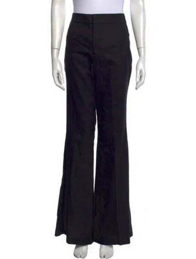 Pre-owned Alice + Olivia Linen Flared Pants W/ Tags In Black