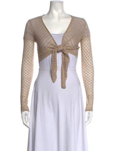 Pre-owned Alice + Olivia Linen Patterned Sweater In Neutrals