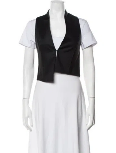 Pre-owned Alice + Olivia Linen Vest In Black