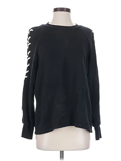Pre-owned Alice + Olivia Long Sleeve Top Black Boatneck Tops