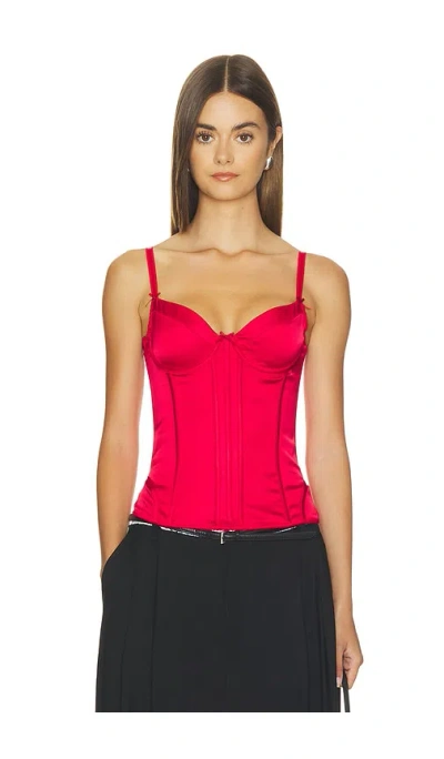 Alice + Olivia Mira Seamed Longline Structured Corset In Blue