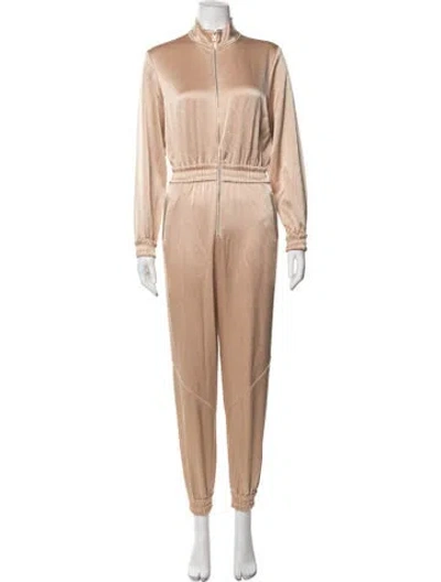 Pre-owned Alice + Olivia Mock Neck Jumpsuit In Gold