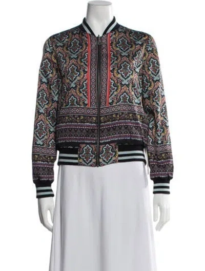 Pre-owned Alice + Olivia Paisley Print Bomber Jacket In Neutrals