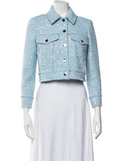 Pre-owned Alice + Olivia Patterned Jacket W/ Tags In Blue