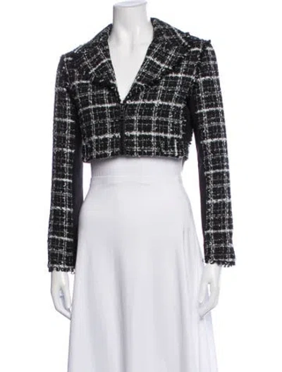 Pre-owned Alice + Olivia Plaid Print Blazer In Black