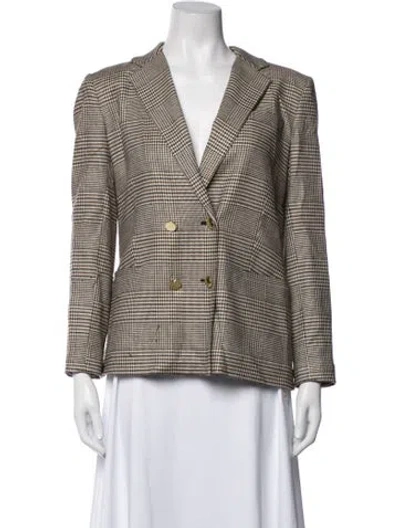 Pre-owned Alice + Olivia Plaid Print Blazer In Neutrals